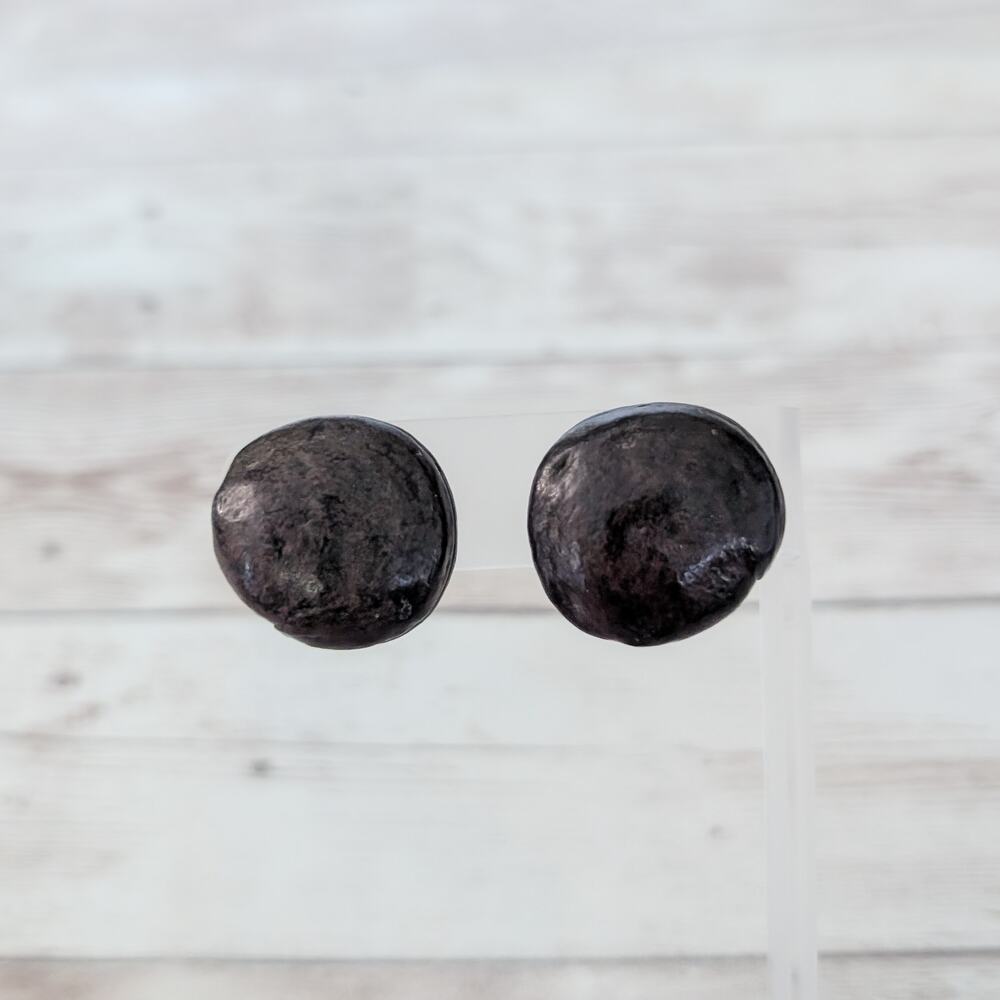 Vintage Screw Back Earrings Very Unusual Brown-ish Large